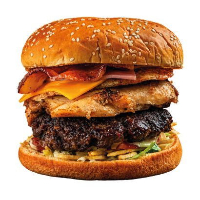 Loaded Latin-style burger at El Genio del Shawarma Orlando